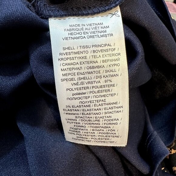 Lauren Ralph Lauren Navy Floral Crepe Long Sleeve Dress 6 - Picture 5 of 5